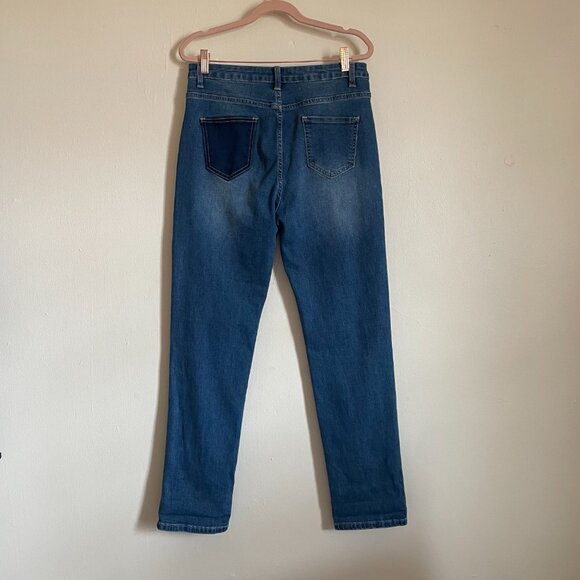 Decivi | Classic Straight Leg Mid Rise Stretch Denim Jeans Ankle Length Large - Picture 8 of 10